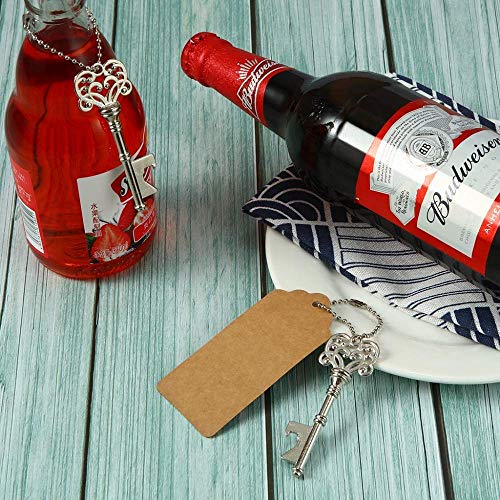 DerBlue 60 PCS Key Bottle Openers,Vintage Skeleton Key Bottle Opener, Wedding Favors Key Bottle Opener Rustic Decoration with Escort Tag Card - Thumbnail 5
