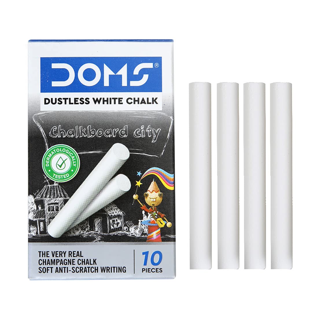 Doms NonToxic Dustless White Chalk (Pack of 100 Chalks) Amazon.in