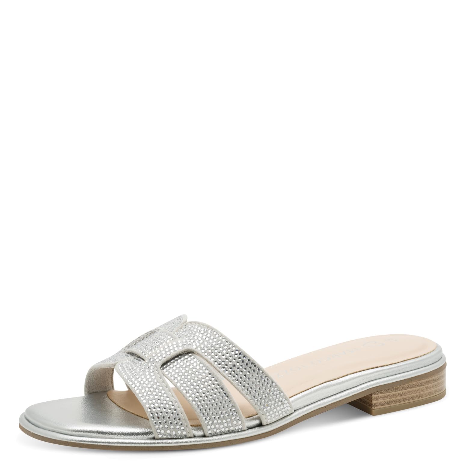 MARCO TOZZI Women's Sandal soft Feel Me Footbed soft Lining Stylish, metallic (SILVER), 8.5 UK