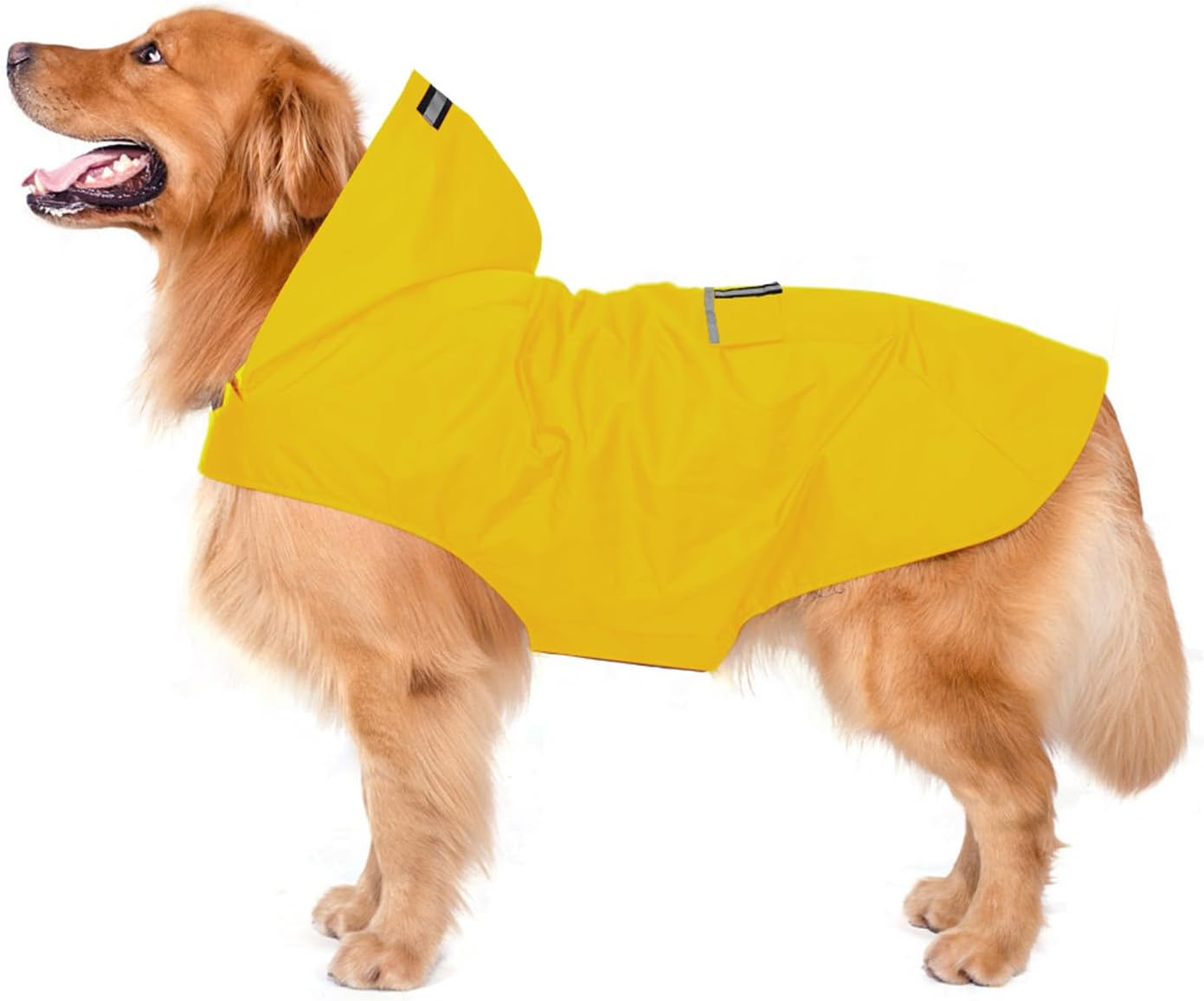 Zellar Dog Raincoat with Hood, Collar Hole, 100 Waterproof UltraLight