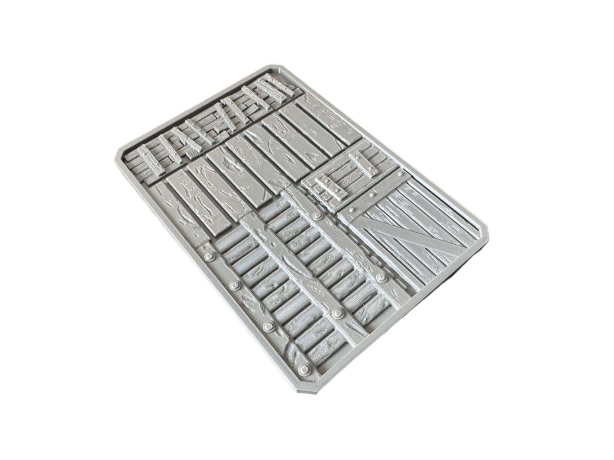 Wood and Planks Dry Brush Texture Palette for Miniature Painting - Unprimed 14cm x 10cm