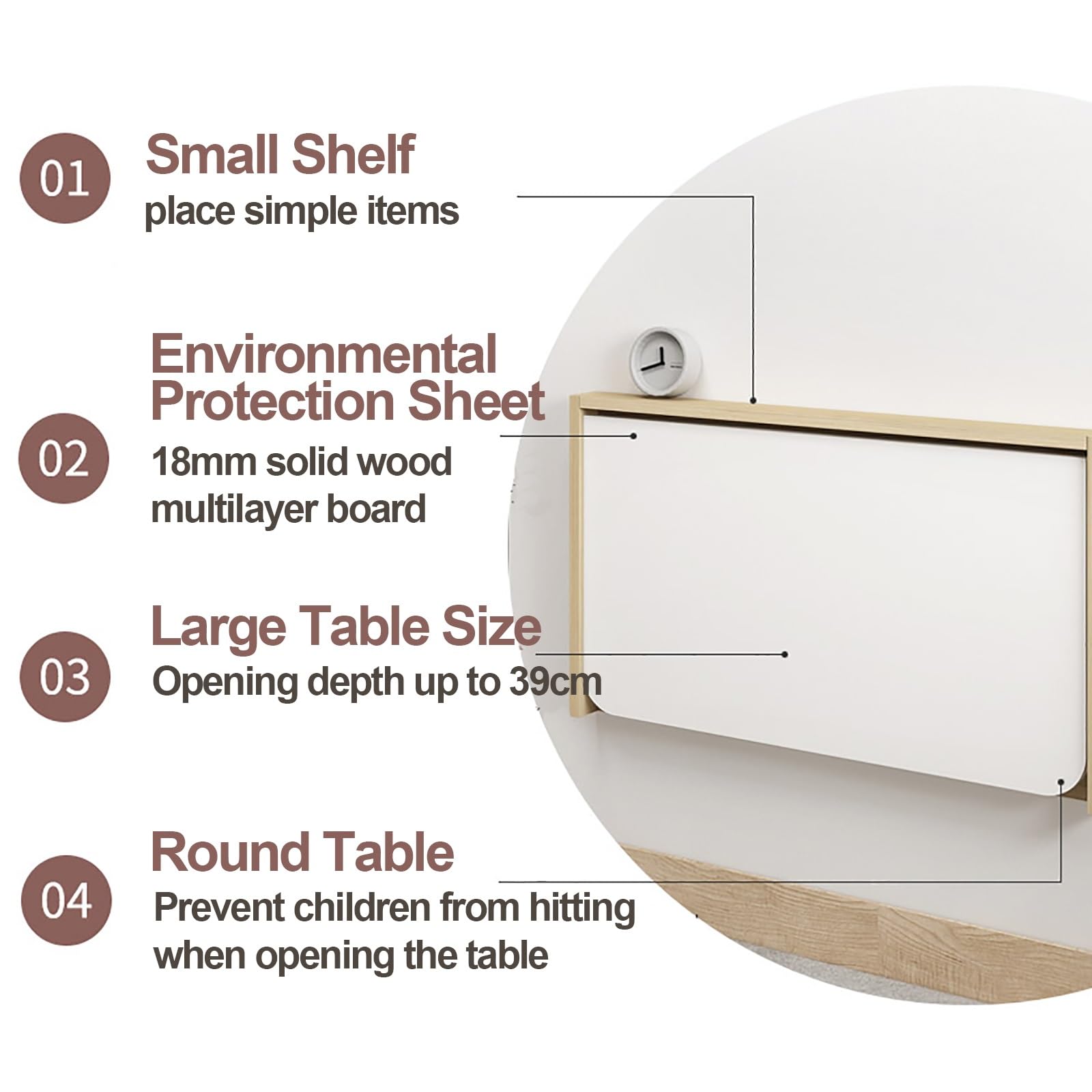 Wandklaptafel hout | 120 x 80 x 40 cm | Bekius