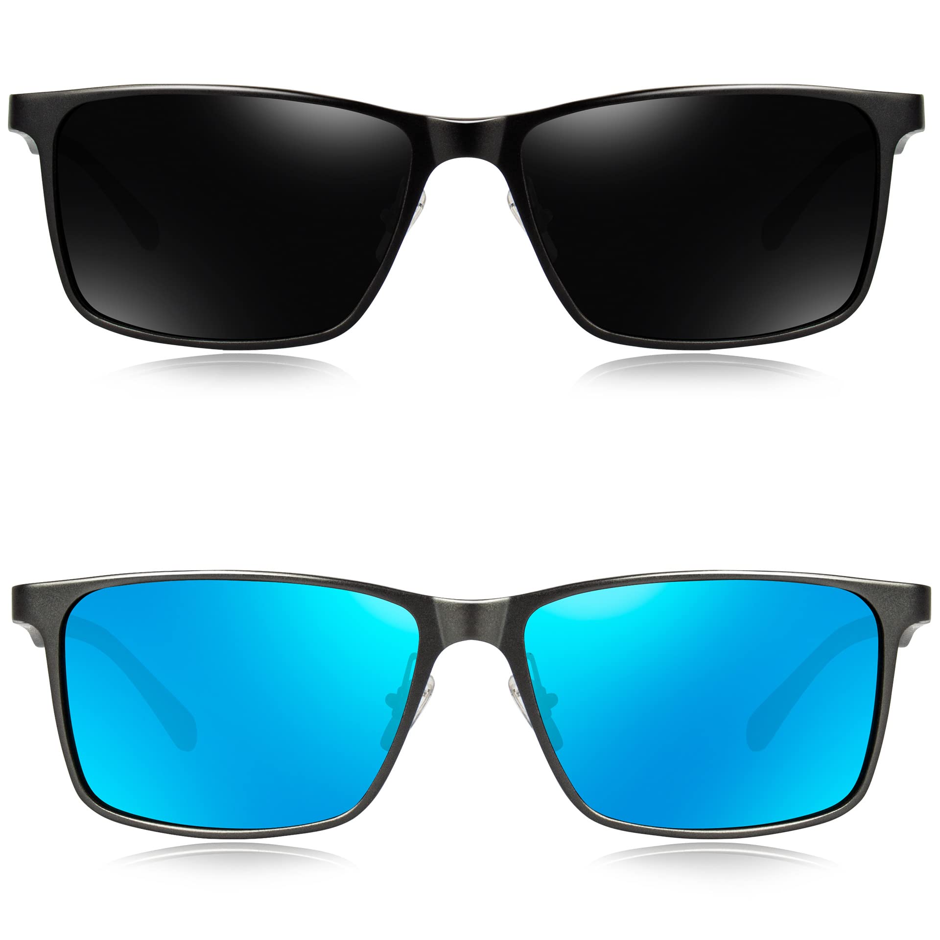 BIRCEN Polarized Mens Sunglasses for Driving: UV Protection Al-Mg Metal Sunglasses Lightweight Shades for Fishing Travel Golf
