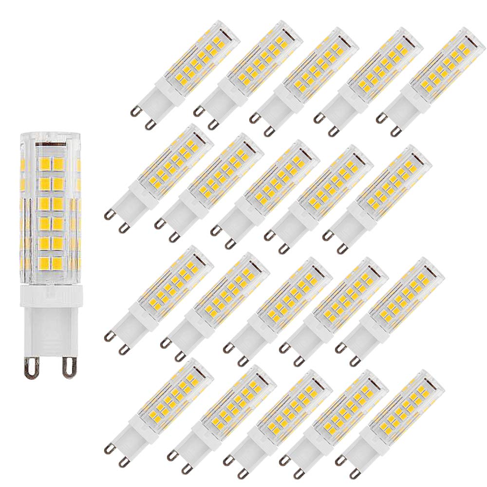 Bombillas LED G9 Equivalente a 9W Halógena de 90W Blanco Cálido 3000K 900Lumen AC220-240V Ángulo de Haz de 360 ​° Lámpara de Ahorro de Energía g9 No Regulable(Paquete de 20)[Clase Energética A ++]