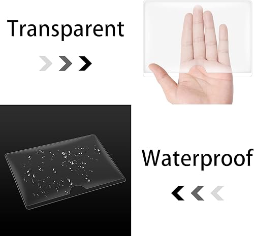 Vista 3 de Antner Paquete de 52 bolsillos autoadhesivos para tarjetas de índice para tarjetas de 3 x 5 pulgadas, soportes de plástico transparente abiertos