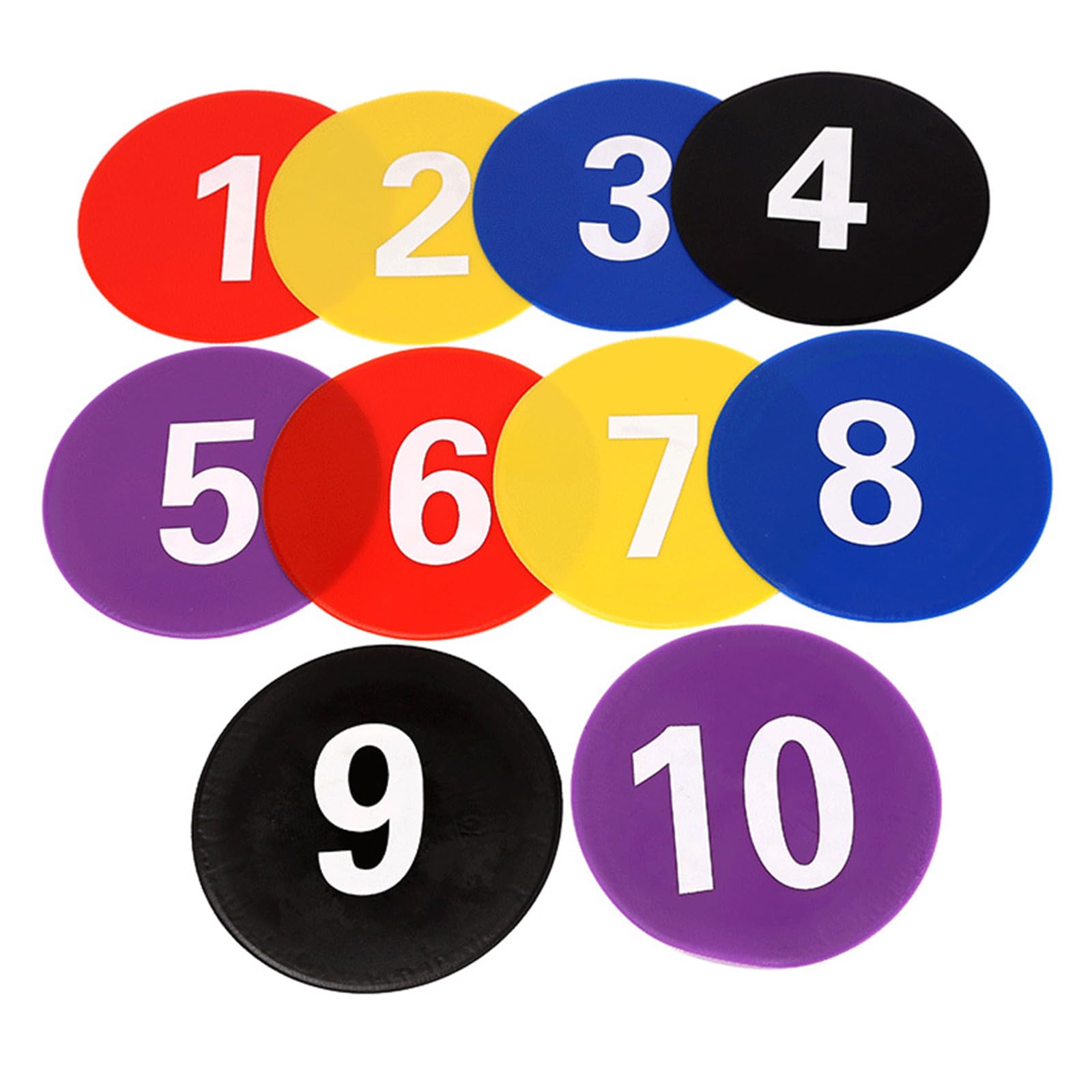 mioosho Numbered Floor Spots Markers Footstep Mat Flat Disc Marker Soccer Flat Sign Discs Football Nonslip Floor Markers