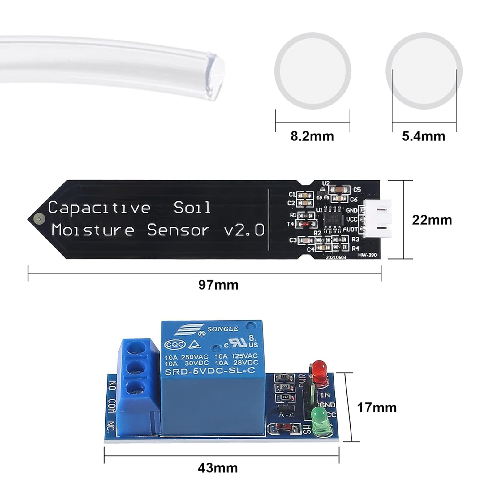 Snapklik.com : 2 Sets Automatic Irrigation DIY Kit Capacitive Soil ...