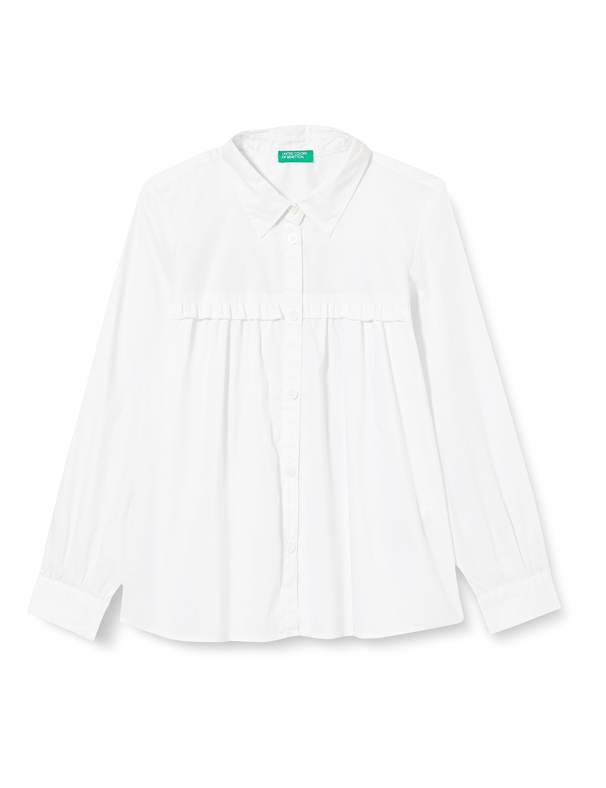 United Colors of Benetton Camisa 5pkacq00m, Camisa Niñas, Blanco (Bianco Ottico 101), XL