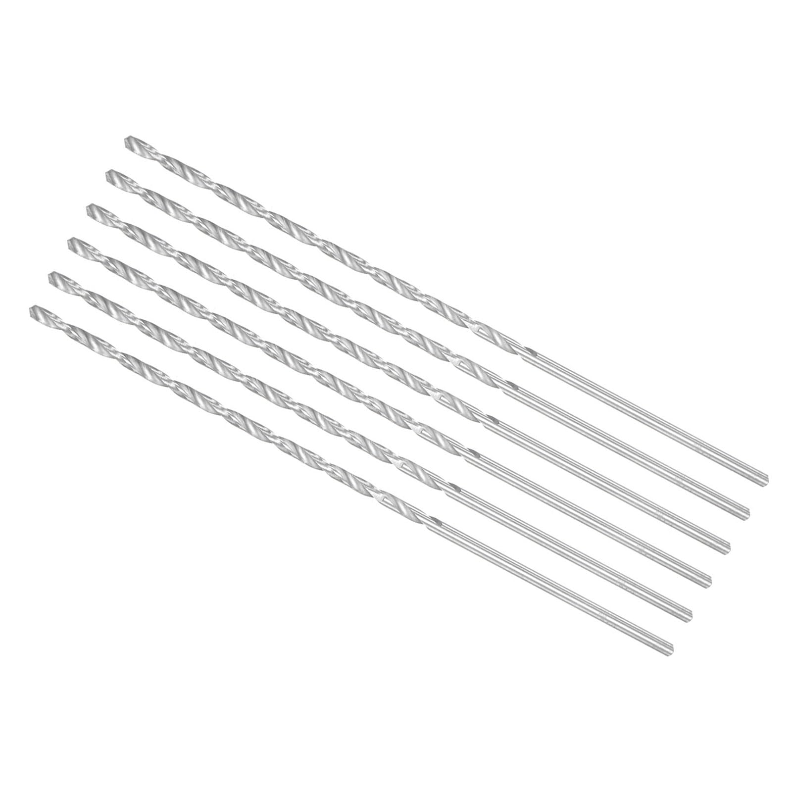 Extra Largas Helicoidales Brocas, 3mm Diámetro 160mm Total Longitud, Alta Velocidad Acero Brocas Helicoidales - (Aplicaciones: para Cobre Metal Madera Aluminio), 6uds | Broca de torsión de acero de alta velocidad, para cobre, metal, madera, aluminio