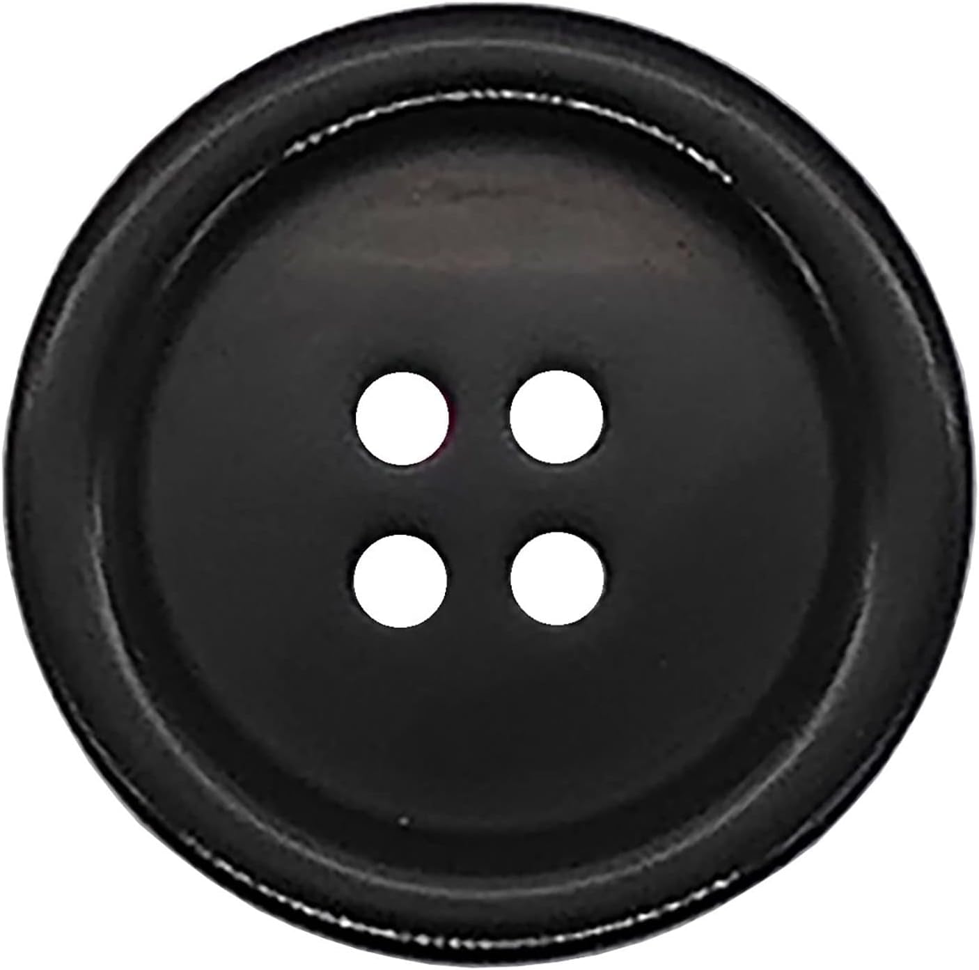 6 Pack 34mm Black Resin Sewing Buttons | Round 4-Hole Fasteners for Crafting, Coats, Jackets, Blazers, DIY Repairs and Clothing Replacements | Durable, Machine-Washable (54L)