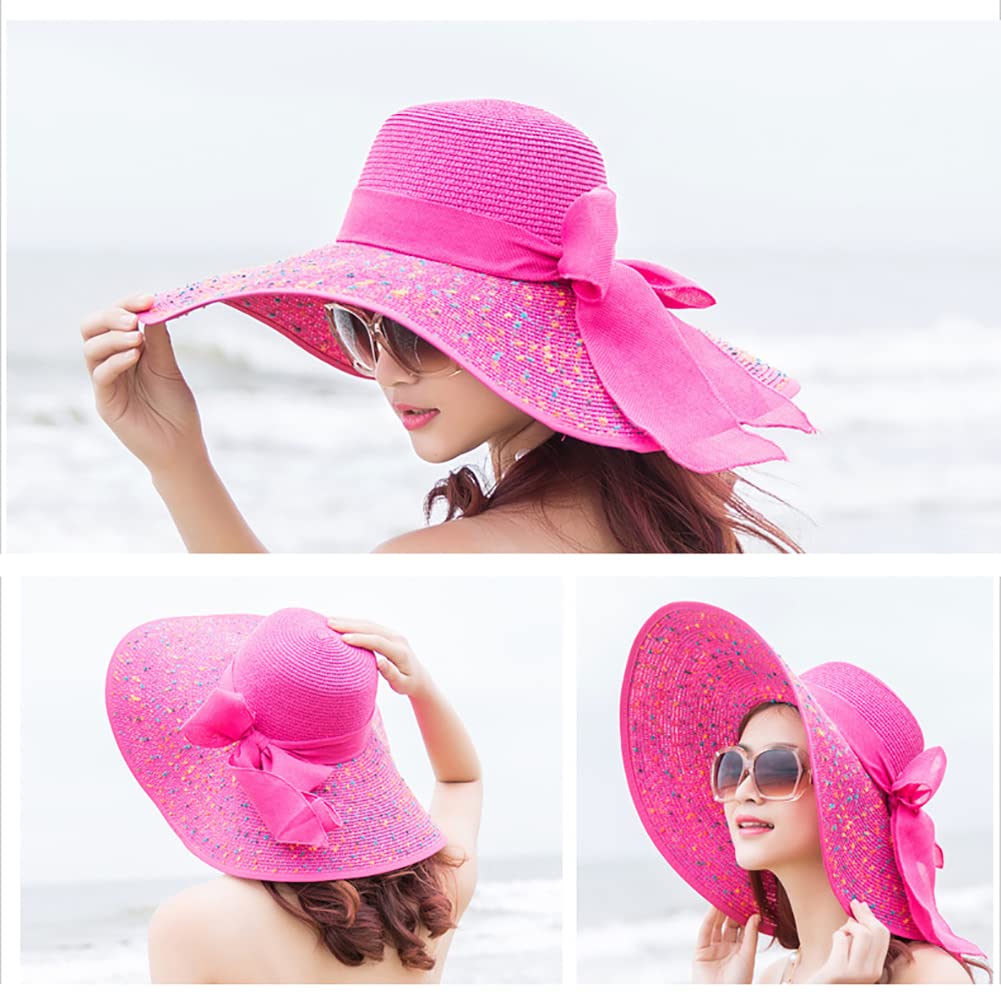 pink oversized beach hat