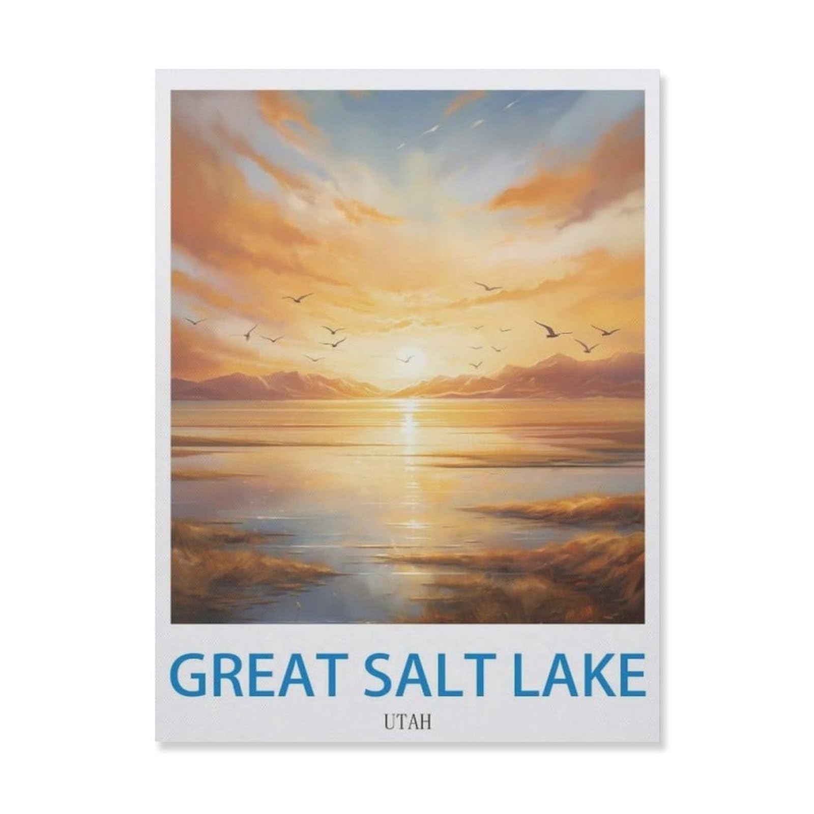 Funny Metal Tin Sign Wall Decor，Great Salt Lake Utah，Tin Sign for Office/Home/Classroom Bathroom Decor Gifts Best Farmhouse Decor Gift Ideas for Friends(30x40cm）12x16 inch-EG9