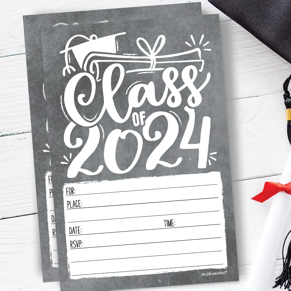 20 Einladungskarten Mit Umschlägen Für Abschlussfeier 2024 – College, High School, Uni-Party