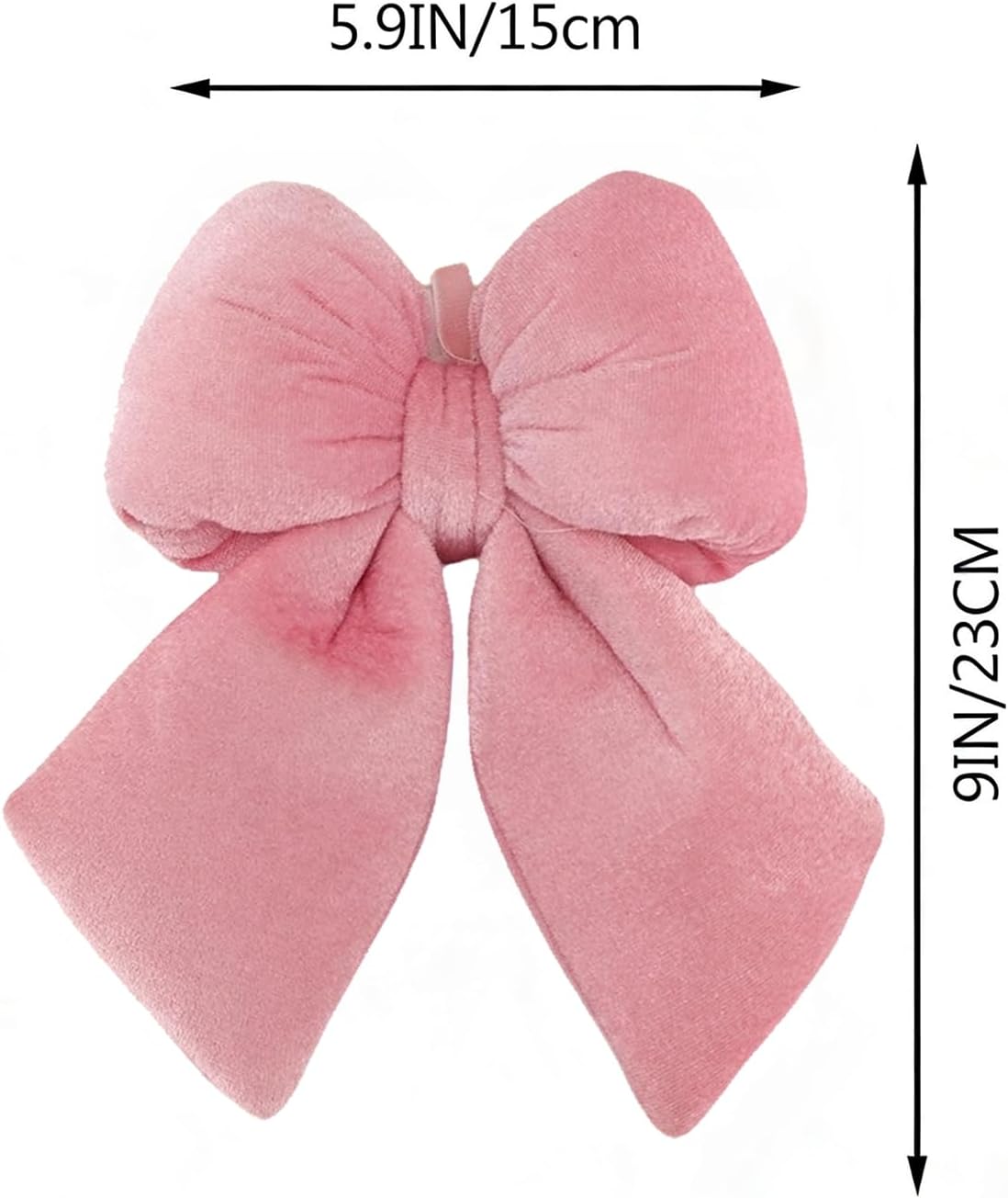 Pink Velvet Bows 4Pcs 5.9x9 inch, Plush Soft Pink Bows with Velvet Interior for Wedding Decor, Bridal Showers, Birthday Parties, Gift Wrapping, Flower Garlands, Chair Backs, Party Favors