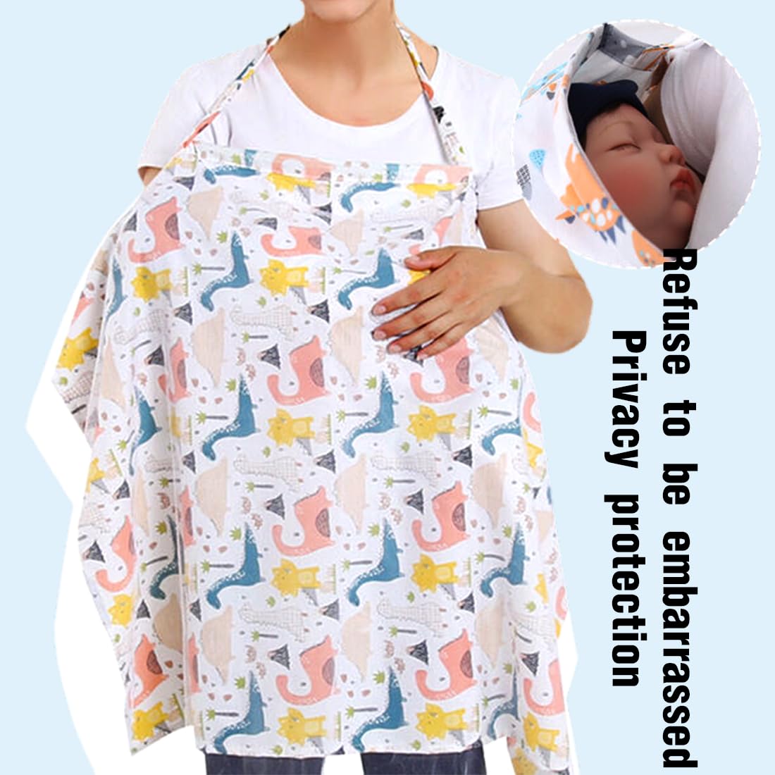 Copertura Per Allattamento In Mussola - Sciarpa Traspirante, Cotone Morbido, Privacy Per Allattamento