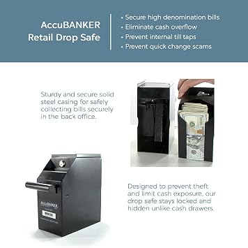 AccuBANKER S200 Retail Drop Safe with Key Lock, Alloy Steel