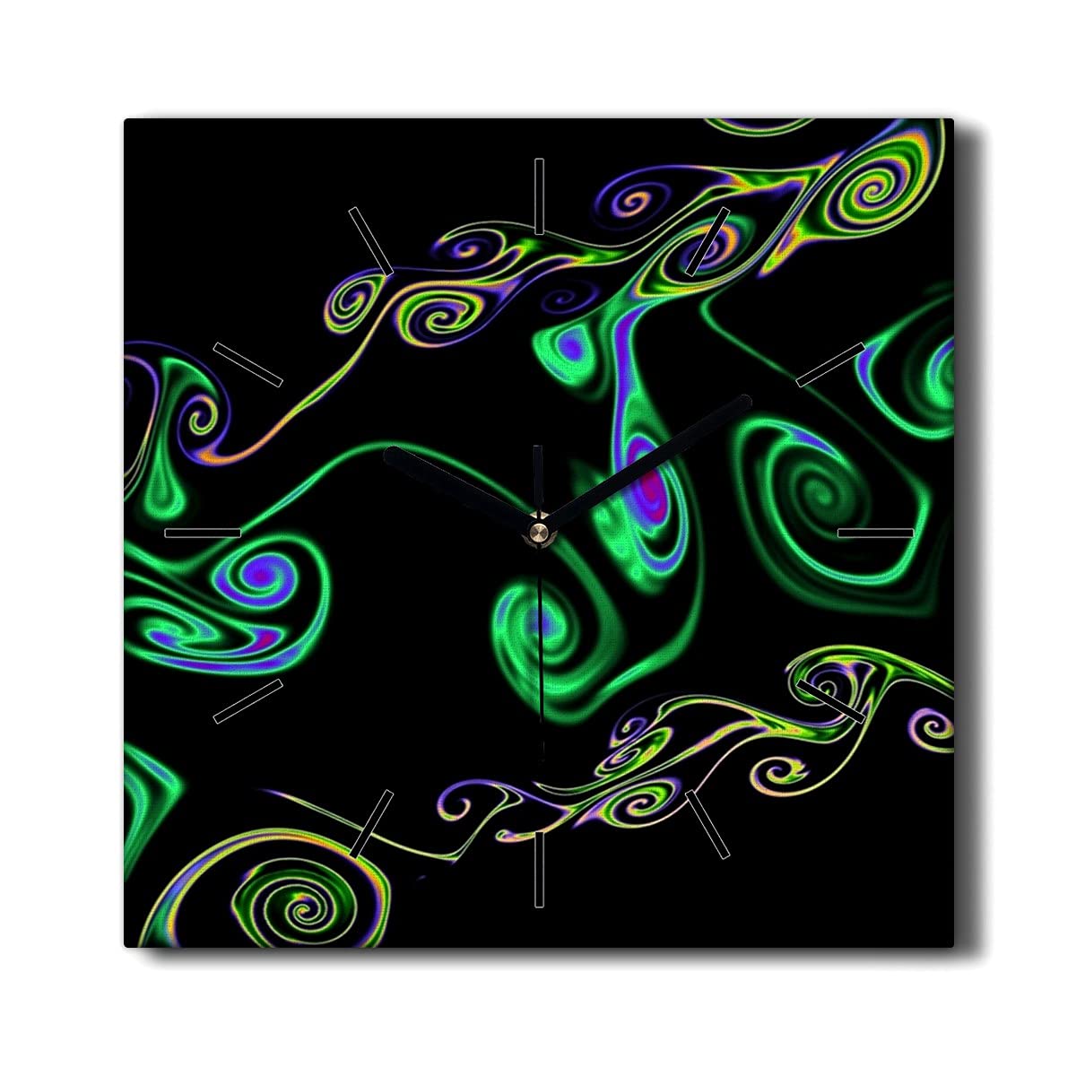 Horloge sur Toile sans tic-tac silencieuse 30x30cm salon paon