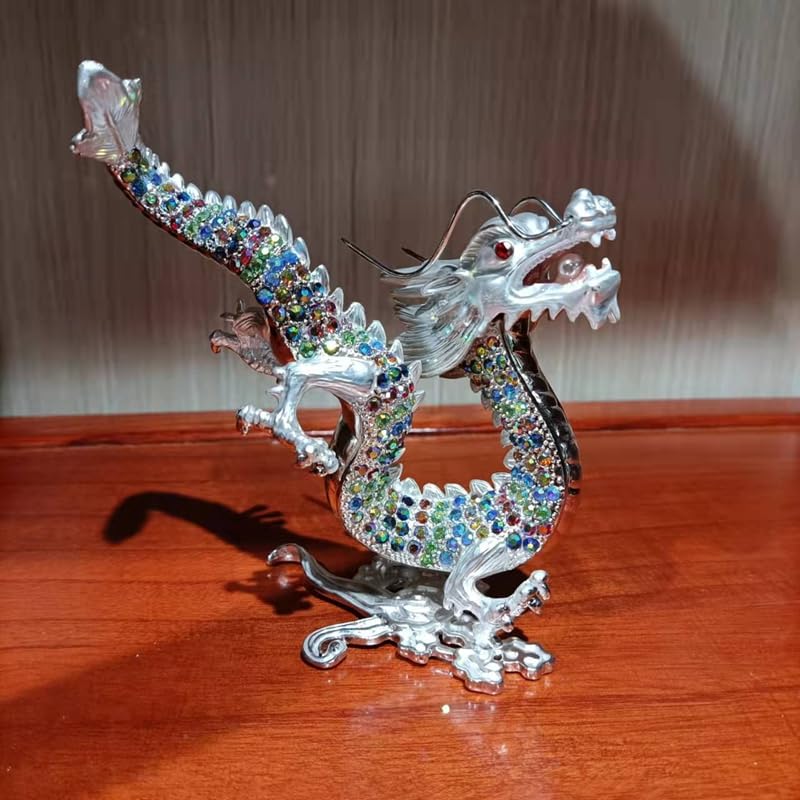 Amazon.co.jp: 龍神 置物 かわいい 昇運金龍キラキラと輝き ライン  