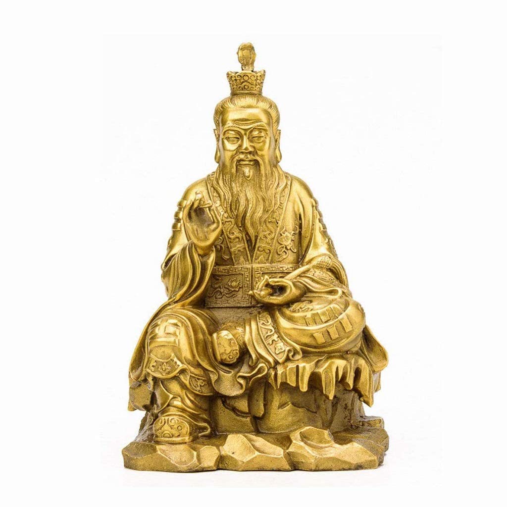 YNIYUJKL Feng Shui Ornaments Pure Copper Taishang Laojun Sculpture, Handicraft Statue Decoration Study Desktop Collection, Home Sculpture