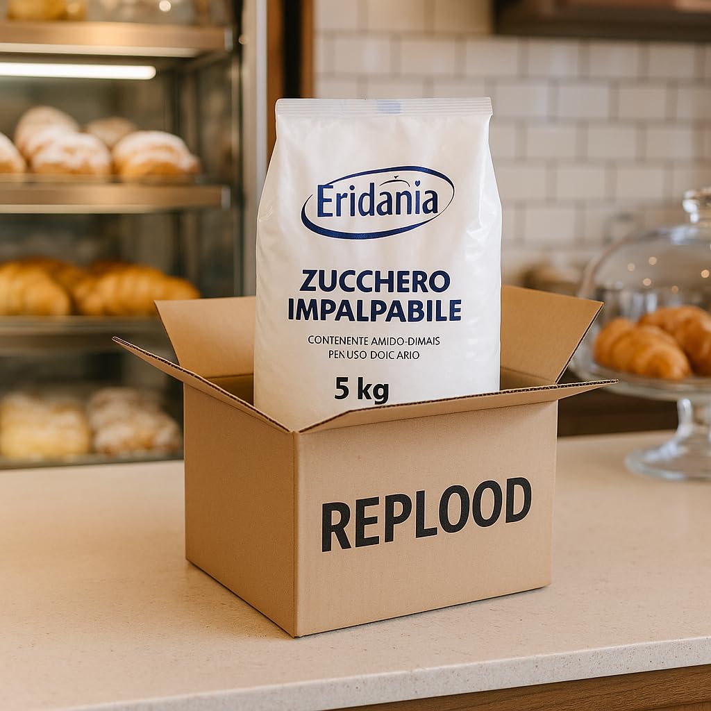 Zucchero Impalpabile 5kg – Extra Fine, Professionale e di Alta Qualità – Ideale per Uso Dolciario, Decorazioni, Glasse e Pasticceria – Con Amido, Perfetto per Uso Alimentare