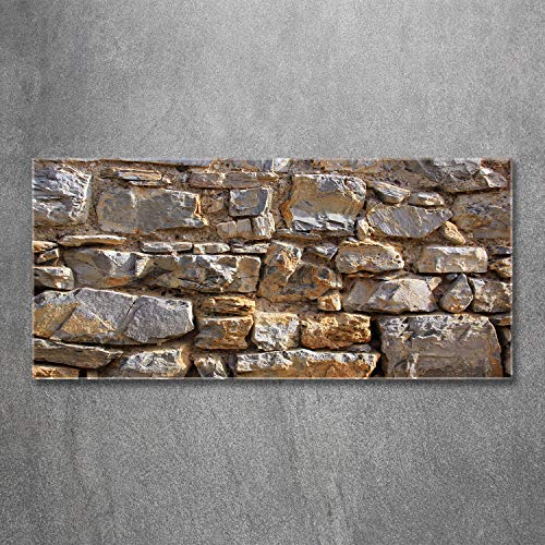 Tableau plexiglas 120x60 cm image déco murale aspect pierre marron
