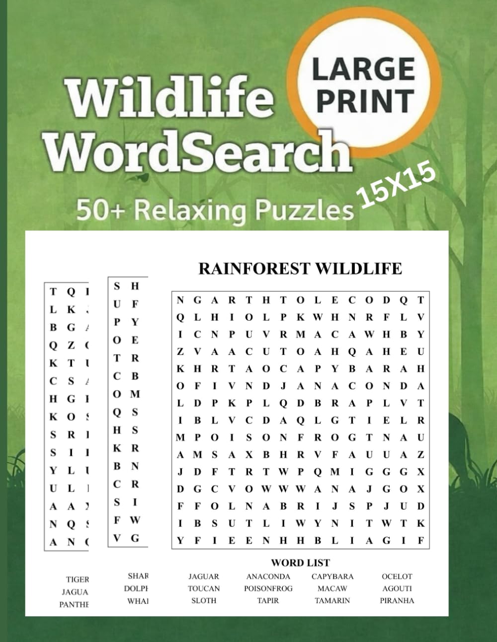 Wildlife Word Search: 50+ Large-Print Puzzles for Relaxation & Brain Exercise