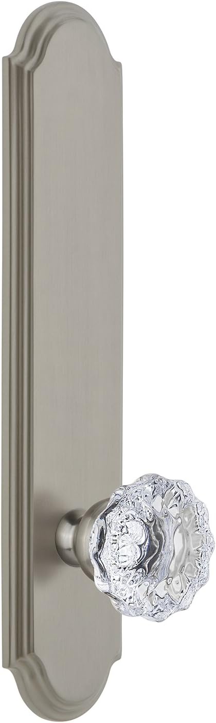 Grandeur 804014 Hardware Arc Tall Plate Fontainebleau Knob, Single Dummy, Vintage Brass