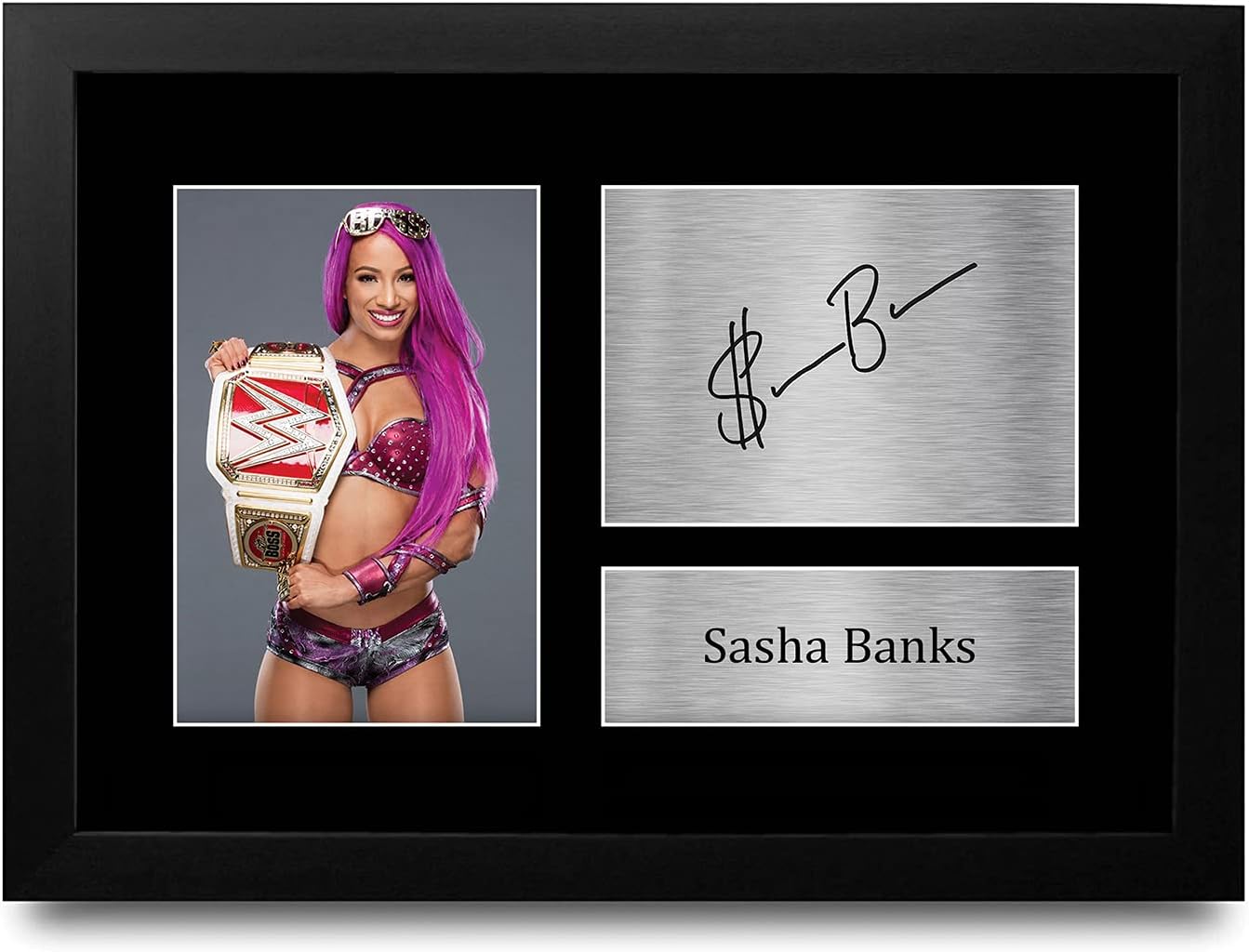 FR Sasha Banks Gift Signed FRAMED A4 Printed Autograph WWE Wrestling Gifts Print Photo Picture Display