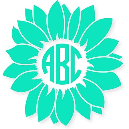 Download Amazon Com Eggleston Design Co Custom Personalized Circle Flower Monogram Initials Sticker Decal Compatible With Yeti Cups Laptops Tumblers Car Windows Glitter Available Automotive
