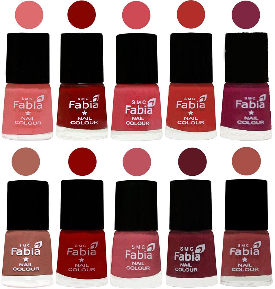 SMC Fabia ALL IN ONE (PACK OF 10), Long Lasting Glossy Nail Polish, 6 ml Each, All Vibrant Colours,02340-picture-52