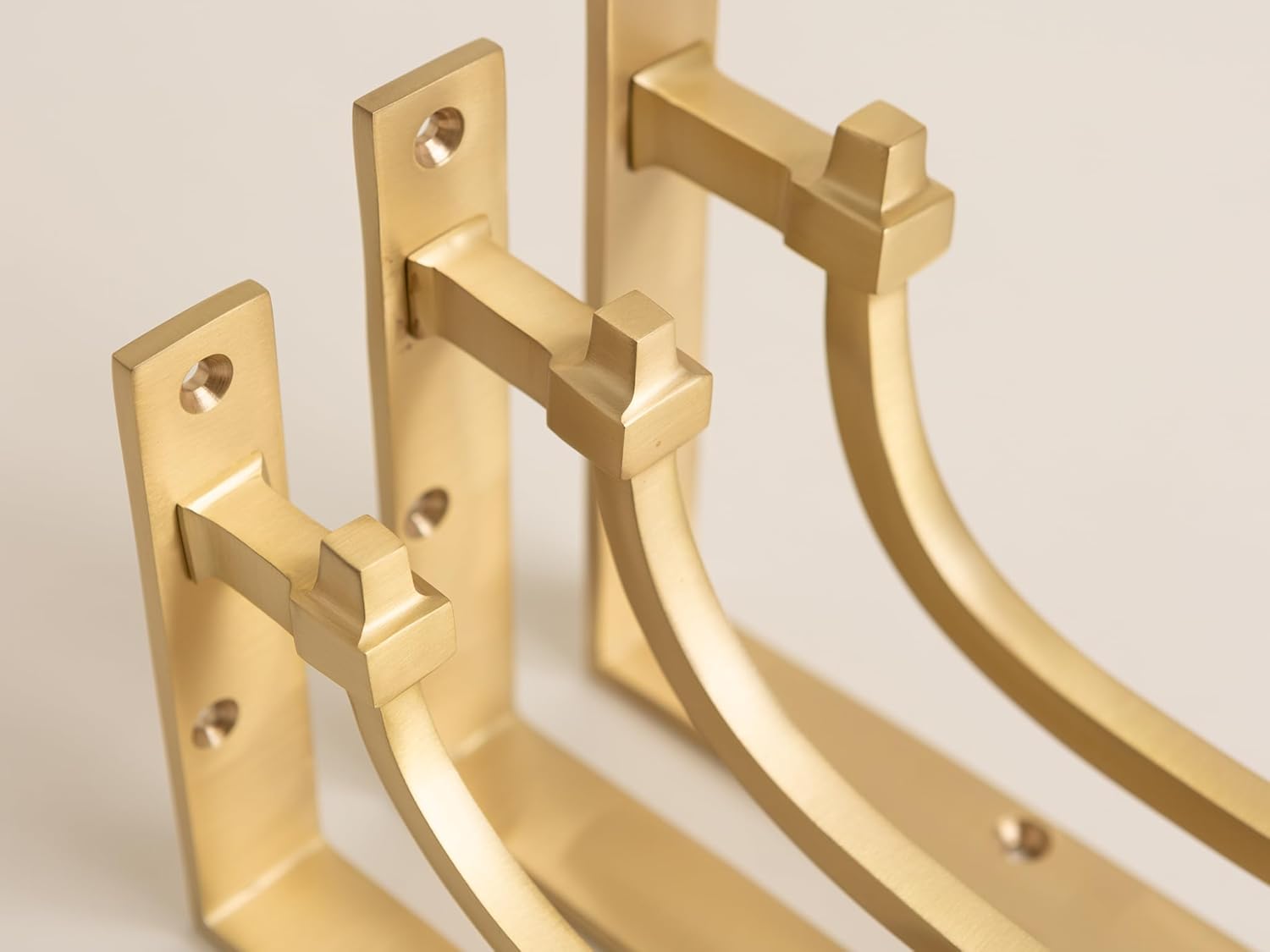 Satin Brass Vintage Industrial Style Solid Brass Shelf Brackets | Brass Shelving Heavy Solid Cast Brass | Sold Individually