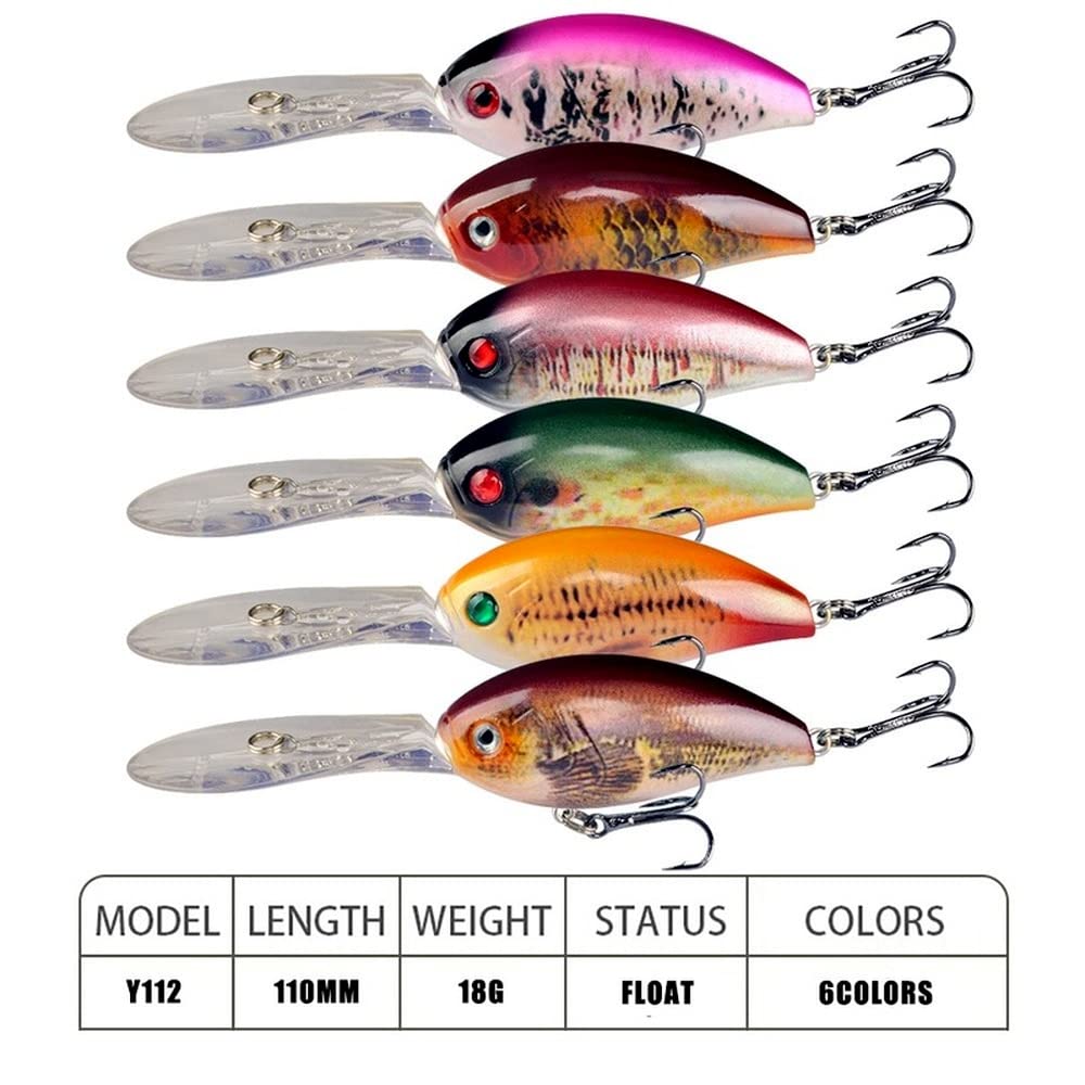 Lotto 7 Esche Da Pesca A Manovella &ndash; 5,5 Cm/8g, Minnow Affondanti, Per Persico, Luccio, Trota