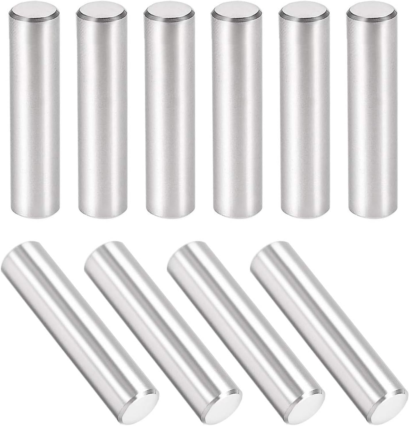 TOP-VIGOR 10Pcs 6mm x 50mm Dowel Pin Shelf Support Pegs, 304 Stainless Steel Cylindrical Shelf Support Pin Fasten Elements Silver Tone