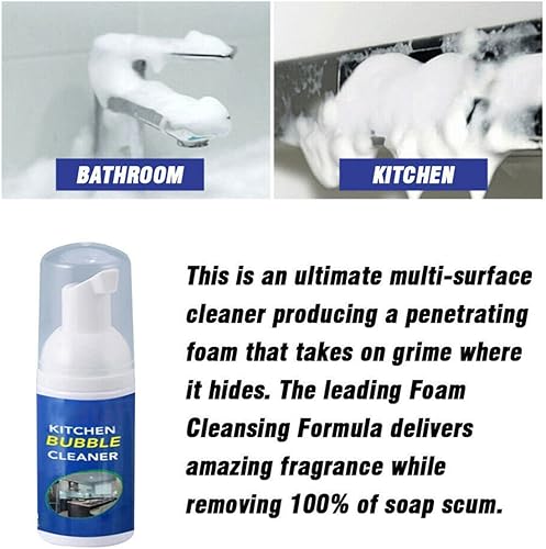 Miniatura 5 de Spray de burbujas de limpieza multiusos de espuma para cocina, limpiador de grasa de cocina multiusos, espray de limpieza sin enjuague para campana,