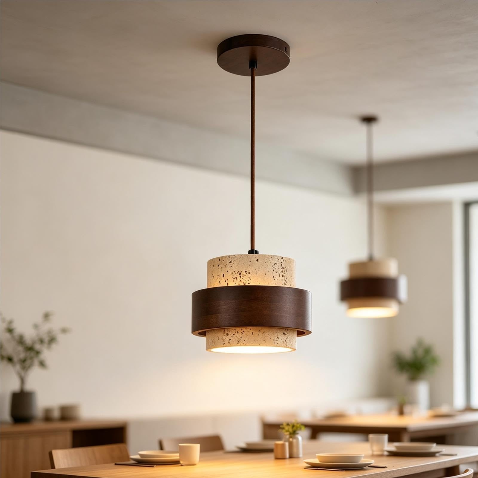Lámpara colgante de travertino natural nórdico