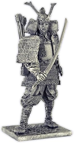 Miniatura 5 de samurai japonés siglo XII, escultura metálica. Colección 2.126in (escala 132) figura en miniatura.