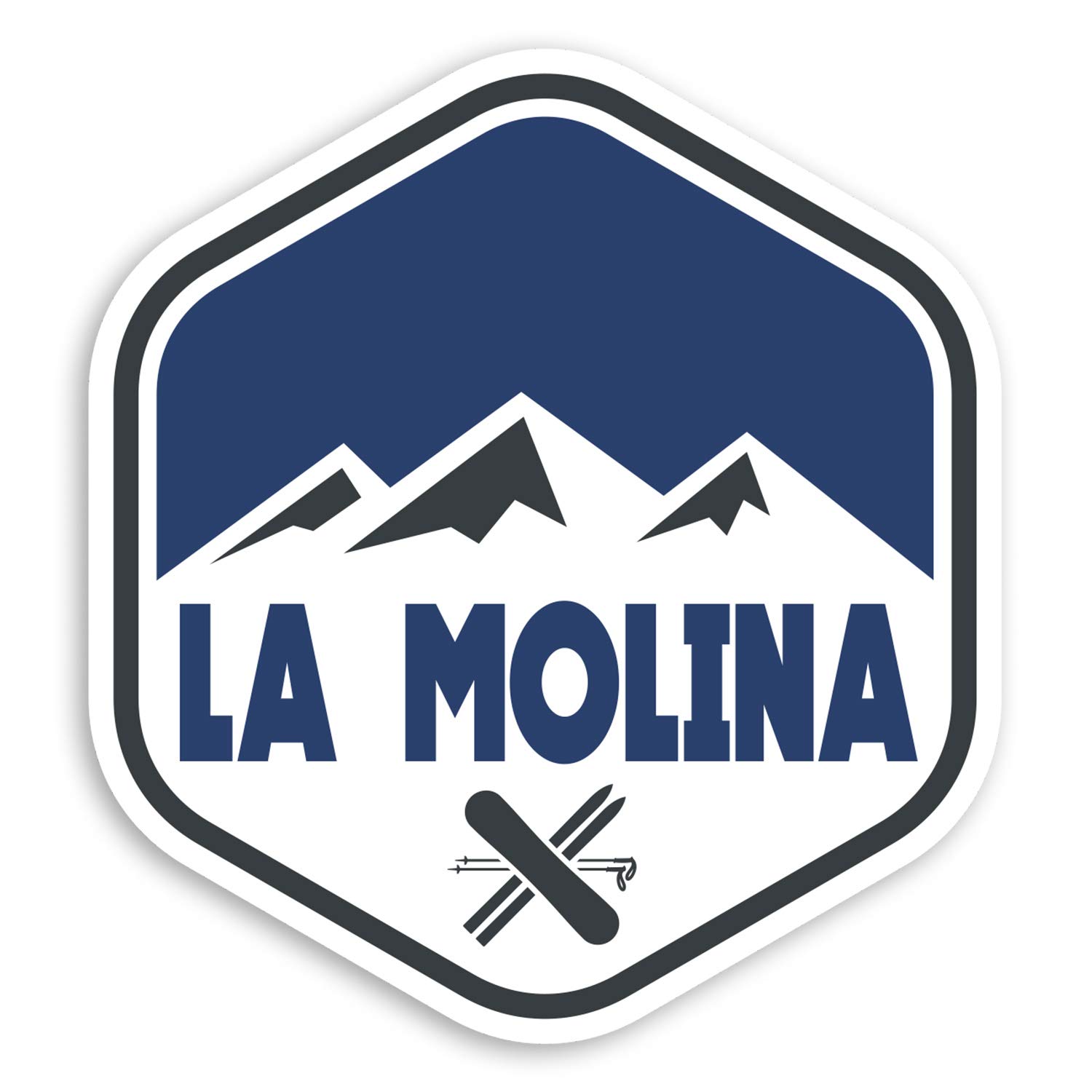 Destination Vinyl Ltd Multi 2 X 10Cm La Molina Spain Vinyl Stickers - Ski Resort Luggage Sticker #29042