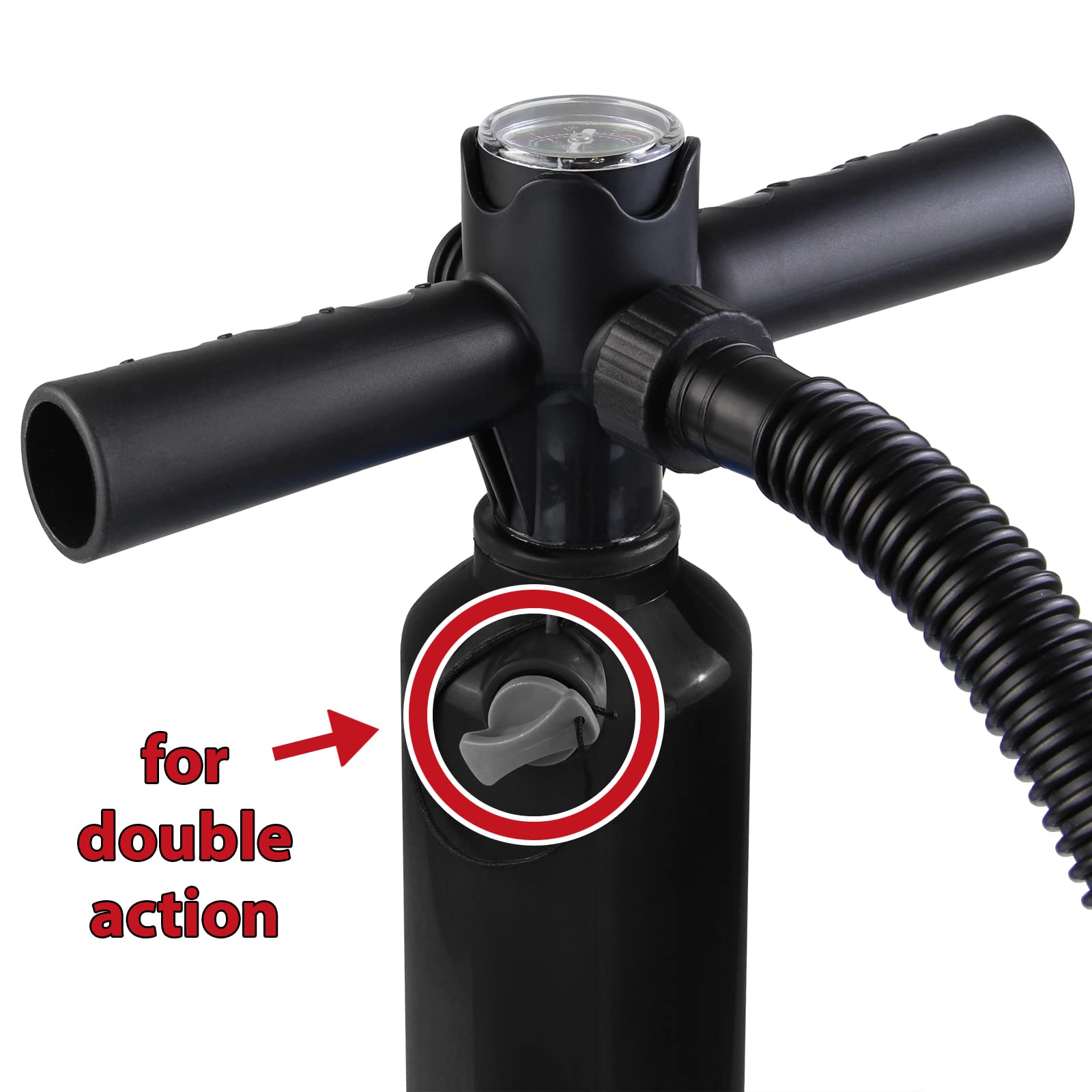 ALPIDEX Pompa A Mano Tavola SUP Pompa Ad Aria Doppia Corsa Manometro Stand Up Paddle Double Action Pump Alta Pressione Multifunzioni Gonfia/Sgonfia