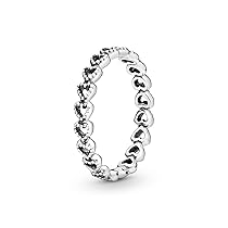 PANDORA 190980-52 Anello da donna in argento con cuore di zirconi