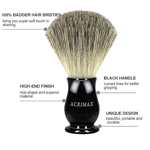 Miniatura 5 de ACRIMAX Kit de afeitar húmedo de lujo para hombre paquete de 4 incluye cepillo de afeitar de tejón soporte magnético de acero inoxidable cuenco de
