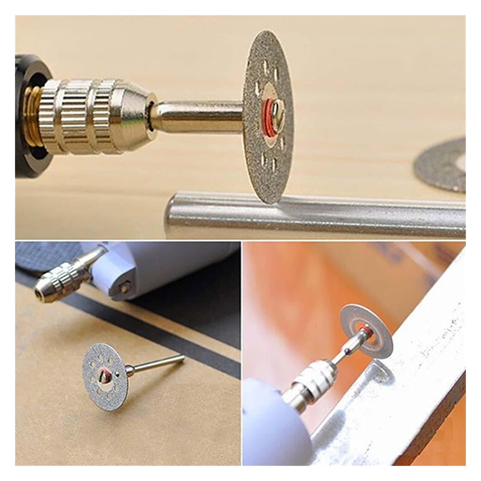 10 hojas de sierra circulares giratorias de 22 mm, discos de rueda de corte, mandriles para cortes de cerámica + 2 mandriles, manual de usuario de la tienda K9 (longitud de la hoja: como se