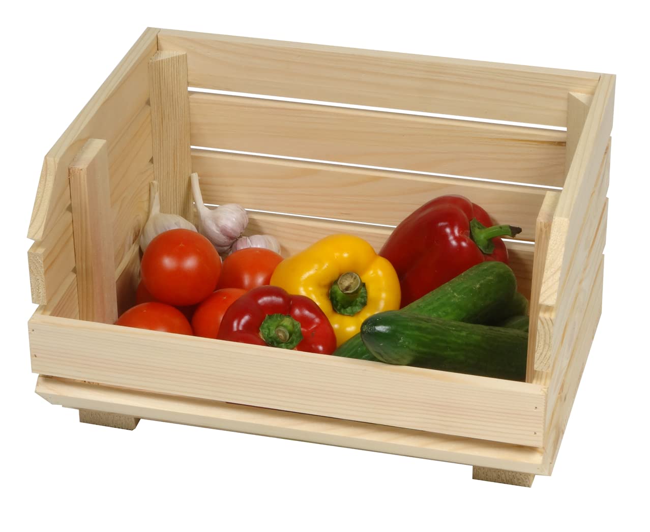 Kit generico di cassette impilabili Scaffale per verdure Con rotelle 3 cassette in legno Scaffale Contenitore per frutta Cassetta per patate Legno naturale Con istruzioni di montaggio