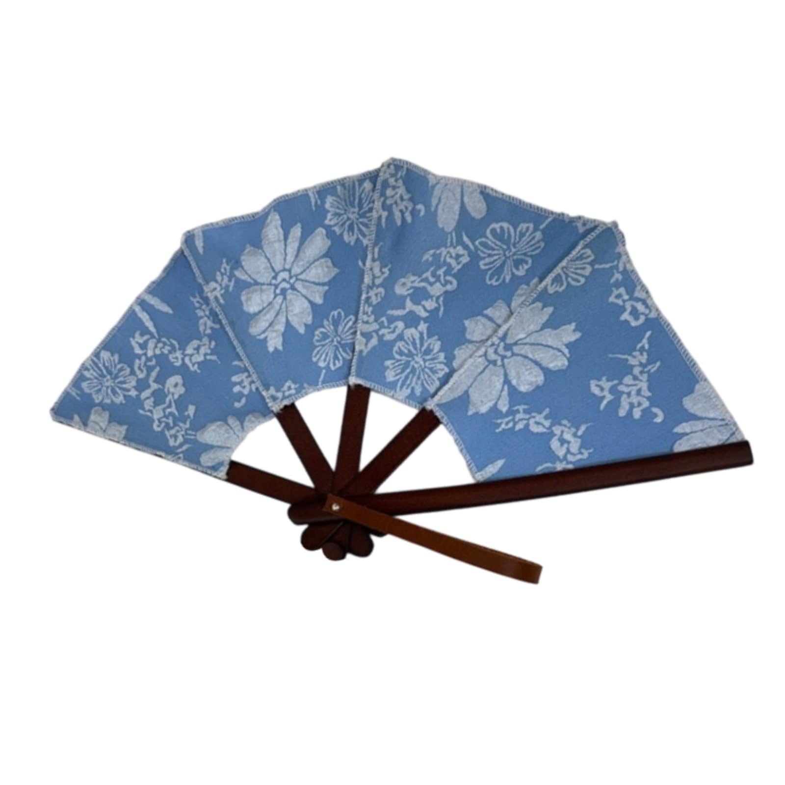 Wrist Strap Five-Rib Hand Fan Foldable Folding Hand Fan Wide Semicircle Cooling Accessory Polished Handle, 20CM, 5-Bone Embossed-image-44