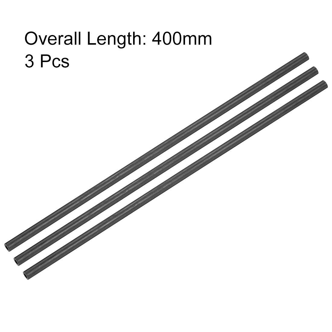 Tube Rond Fibre Carbone 5mm X 3mm X 400mm - Lot 3 Pièces Pultrusion RC Drone Avion