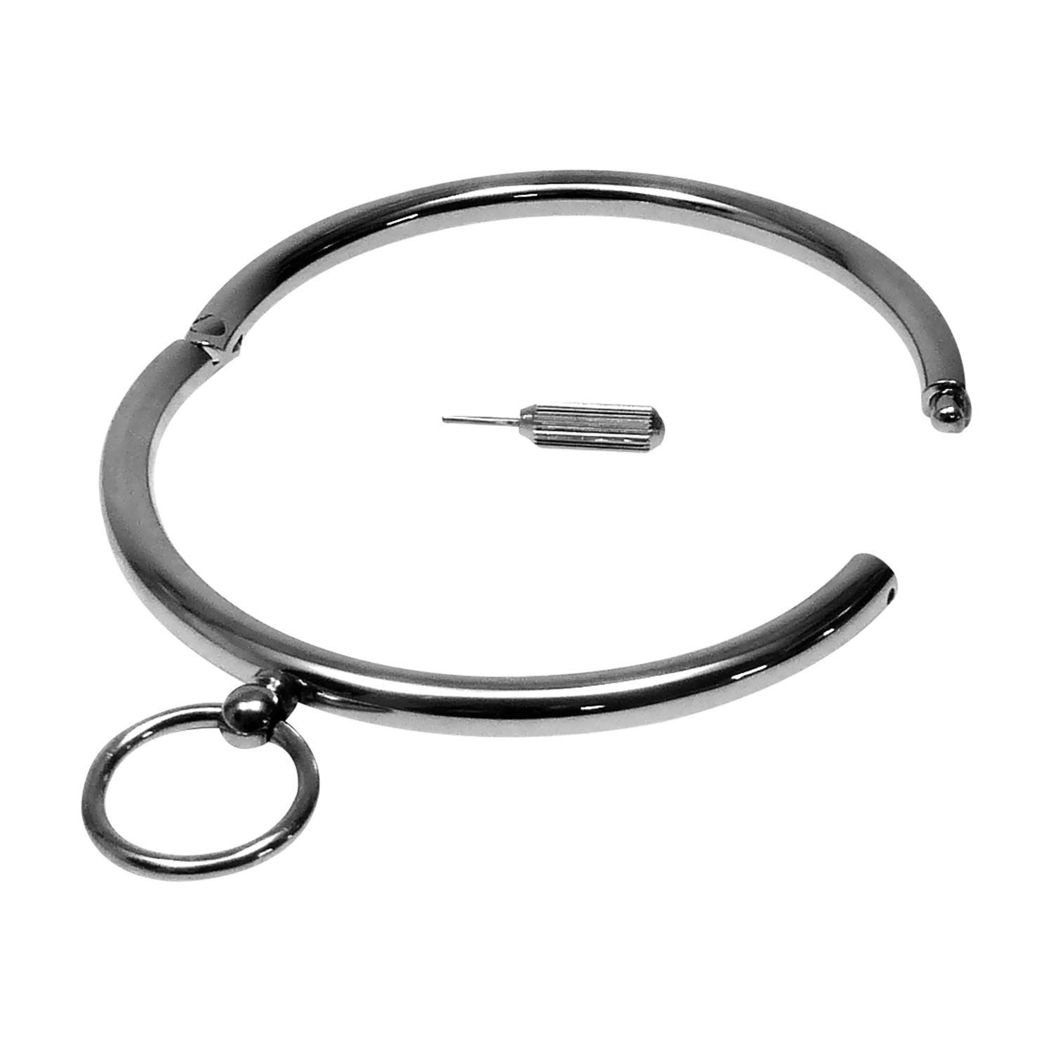 Bondage Halsband Edelstahl Größenauswahl Unisex Sklavenspielzeug Fetisch Halsfessel Metall Halsreif Erotik Sexspielzeuge für Frauen & Männer (HB15) (Innen(Ø): 150 mm)