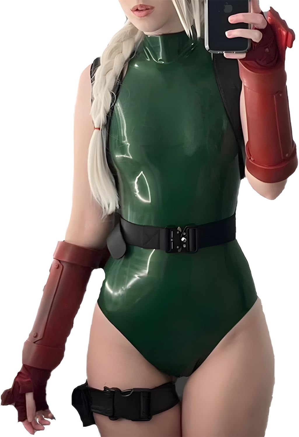 Latex Leotard Bodysuit,Rubber Swimsuit with Back Zipper