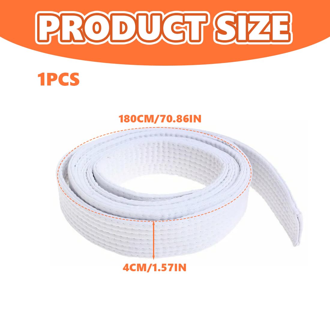 Ceintures de sports de combat Ceinture de judo 180 cm, ceinture de taekwondo, ceinture d'arts martiaux, ceinture de karaté en tissu extra épais pour enfants