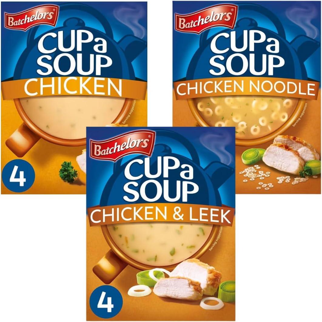 Cup A Soup Bundle with Batchelors Special Chicken Noodle 94g, Chicken & Leek 86g and Chicken 81g (3 Pack)