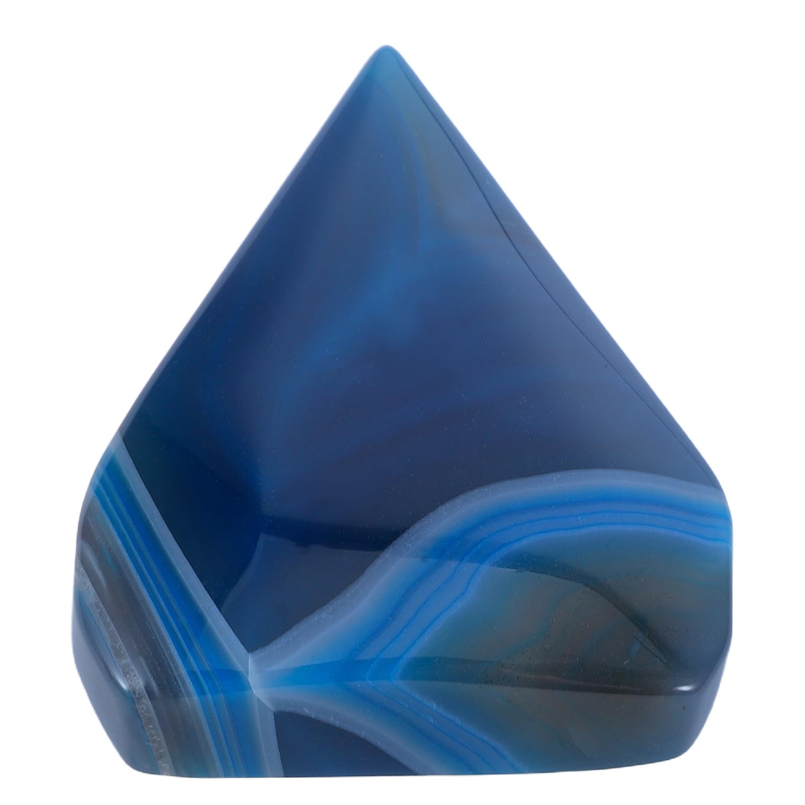 Adorno de llama azul EXAOMBLE de piedra pulida artesanal para decoración elegante de mesa