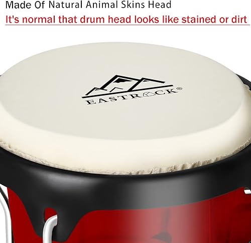 Miniatura 9 de EastRock Bongo - Juego de tambores de 6 y 7 pulgadas para niños, adultos, principiantes, profesionales, cavidad transparente y metal, instrumentos